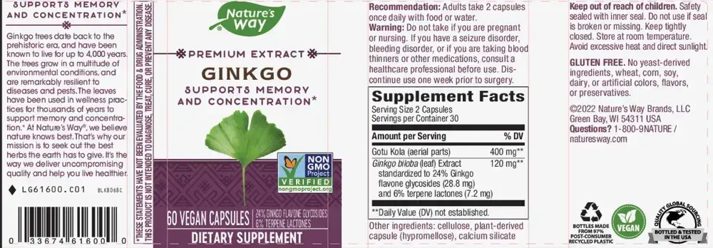 Product image for Ginkgo Standardized.