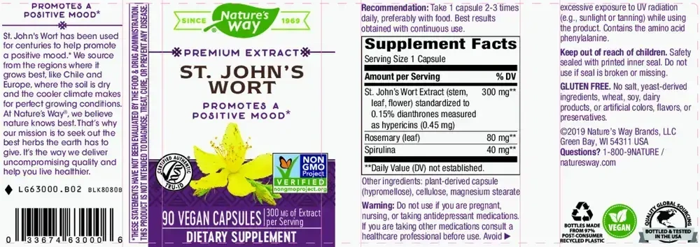 Product image for St. John’s Wort Standardized.