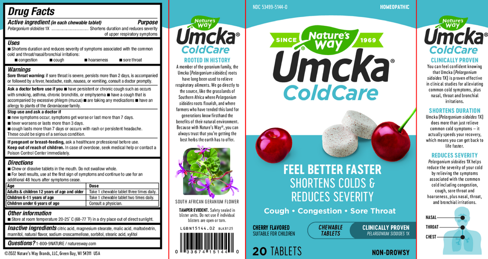 Product image for Umcka® ColdCare Cherry Flavor Chewable.