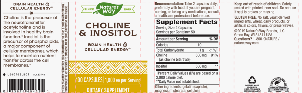 Product image for Choline &amp; Inositol.