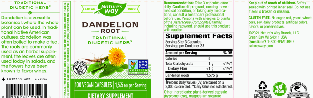 Product image for Dandelion Root.