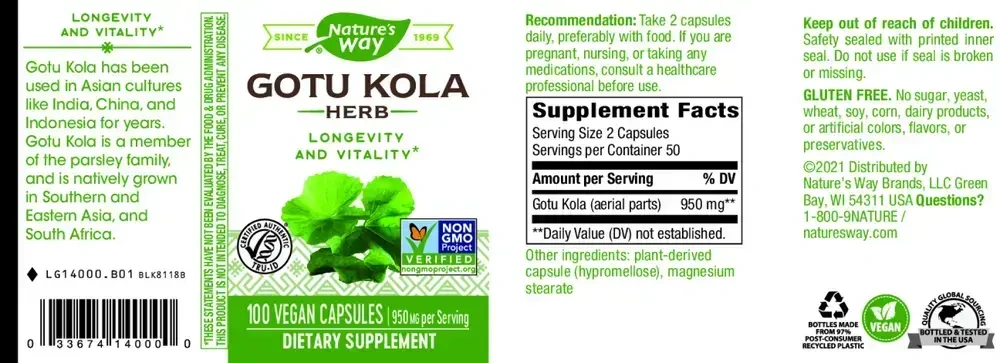Product image for Gotu Kola Herb.