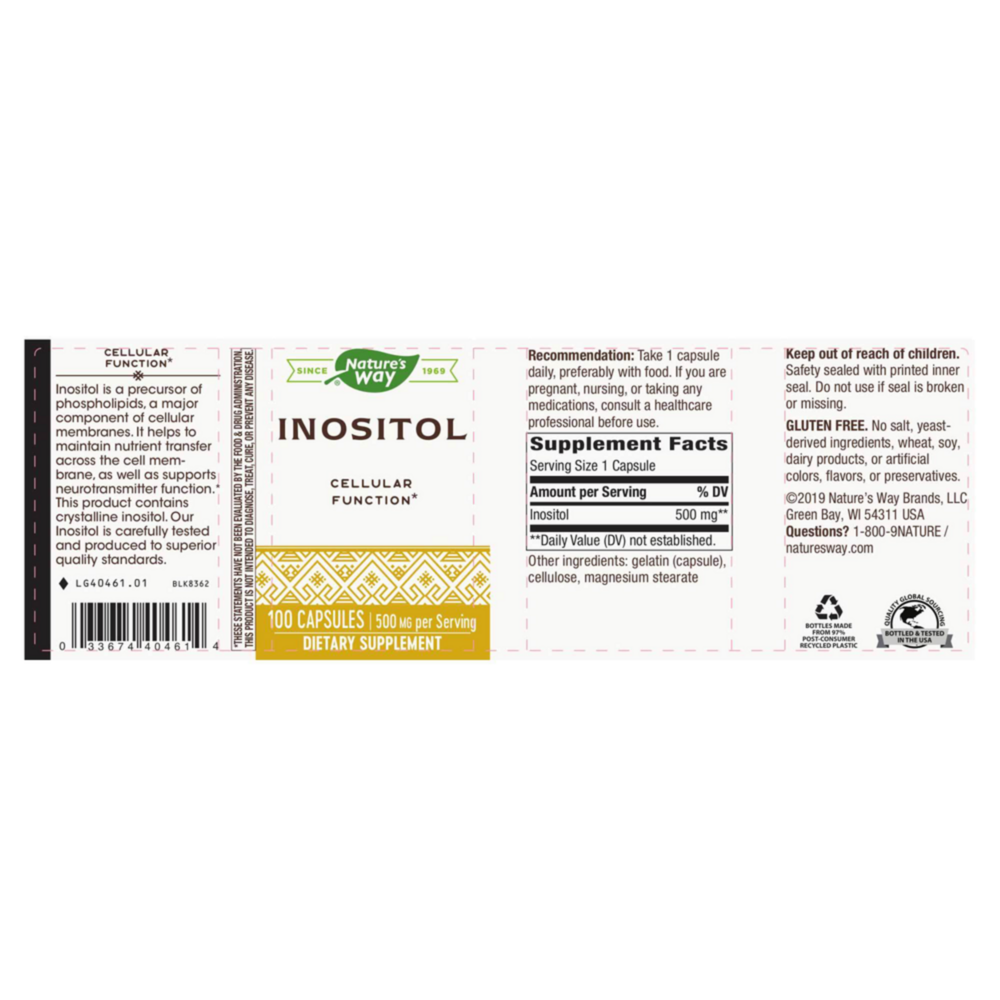 Product image for Inositol 500mg.