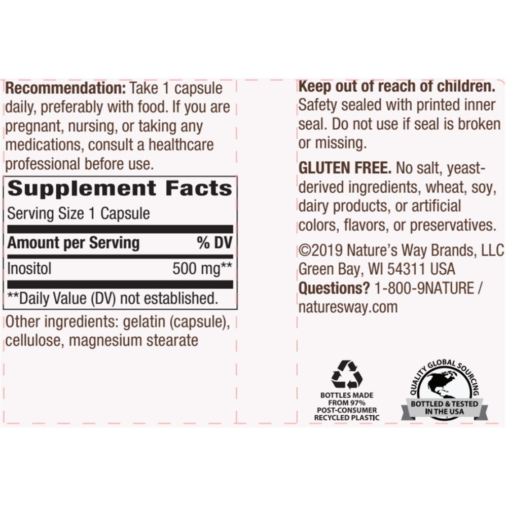 Product image for Inositol 500mg.