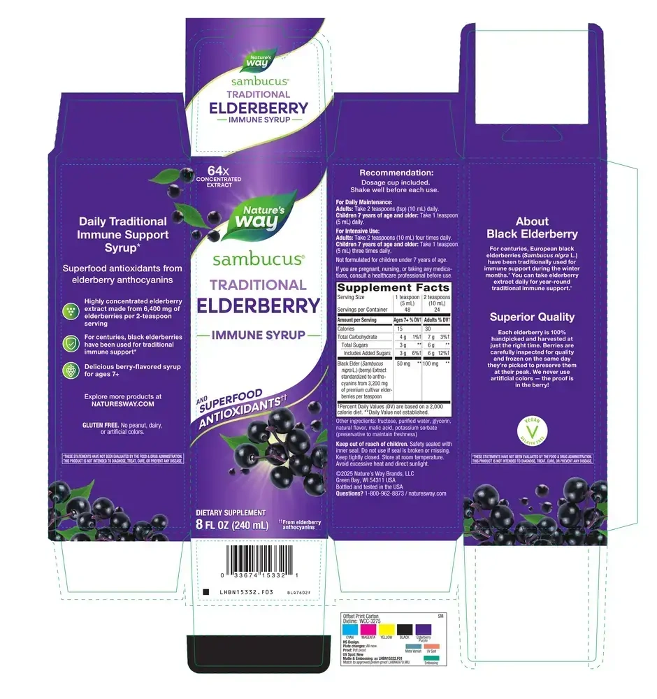 Product image for Sambucus Traditional Elderberry Immune Syrup.