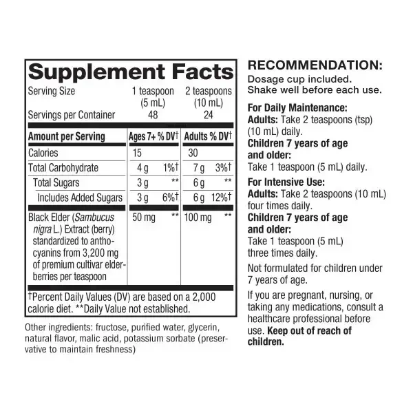 Product image for Sambucus Traditional Elderberry Immune Syrup.