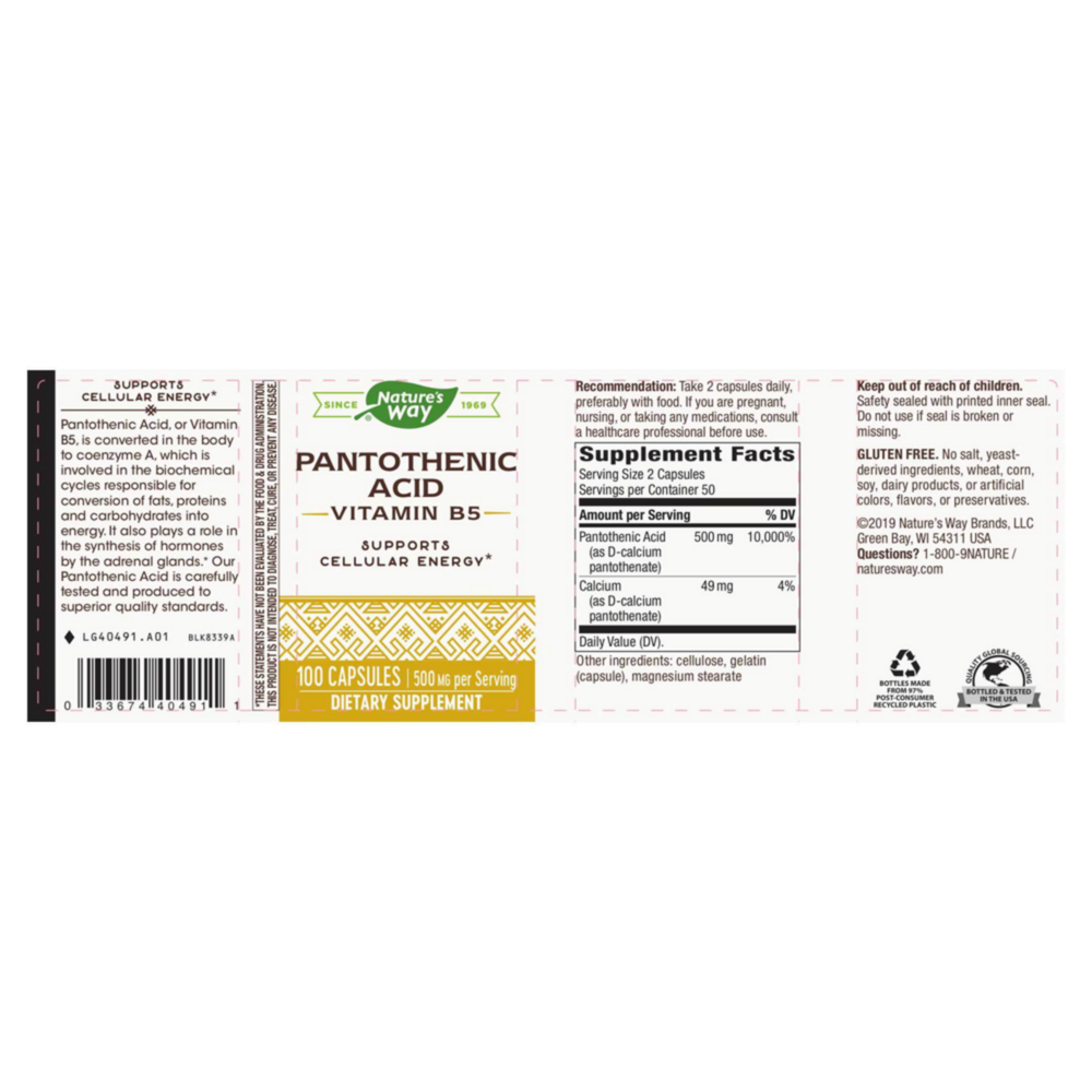 Product image for Pantothenic Acid.