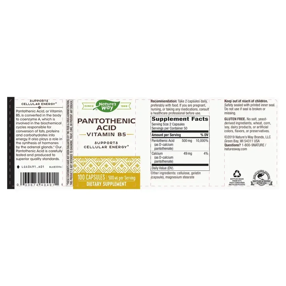 Product image for Pantothenic Acid.