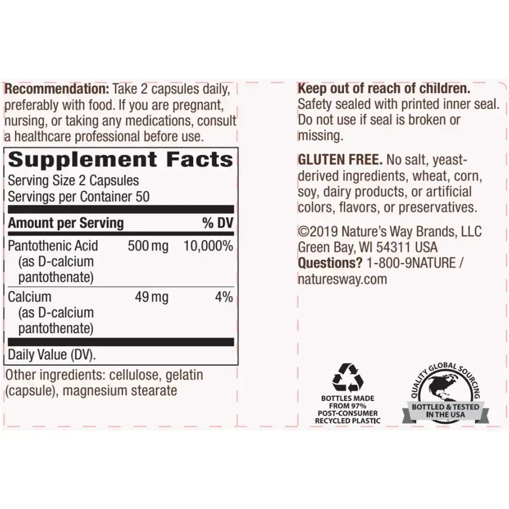 Product image for Pantothenic Acid.
