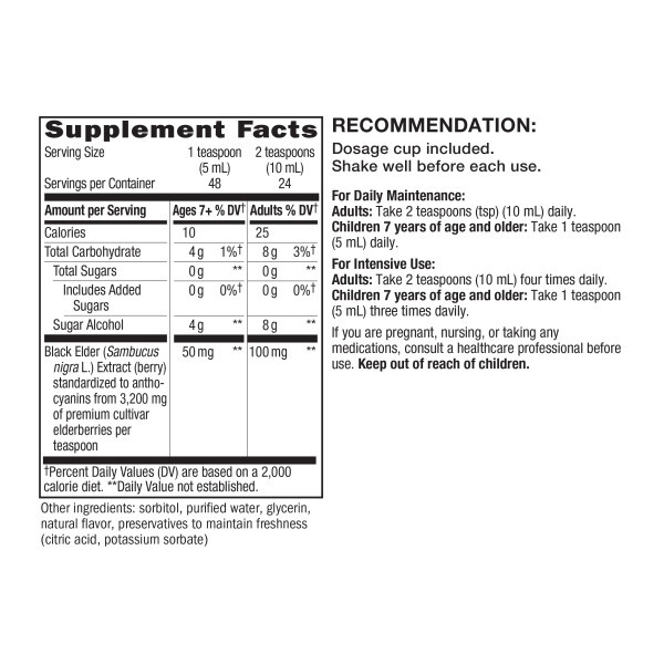 Product image for Sambucus Sugar-Free Syrup.