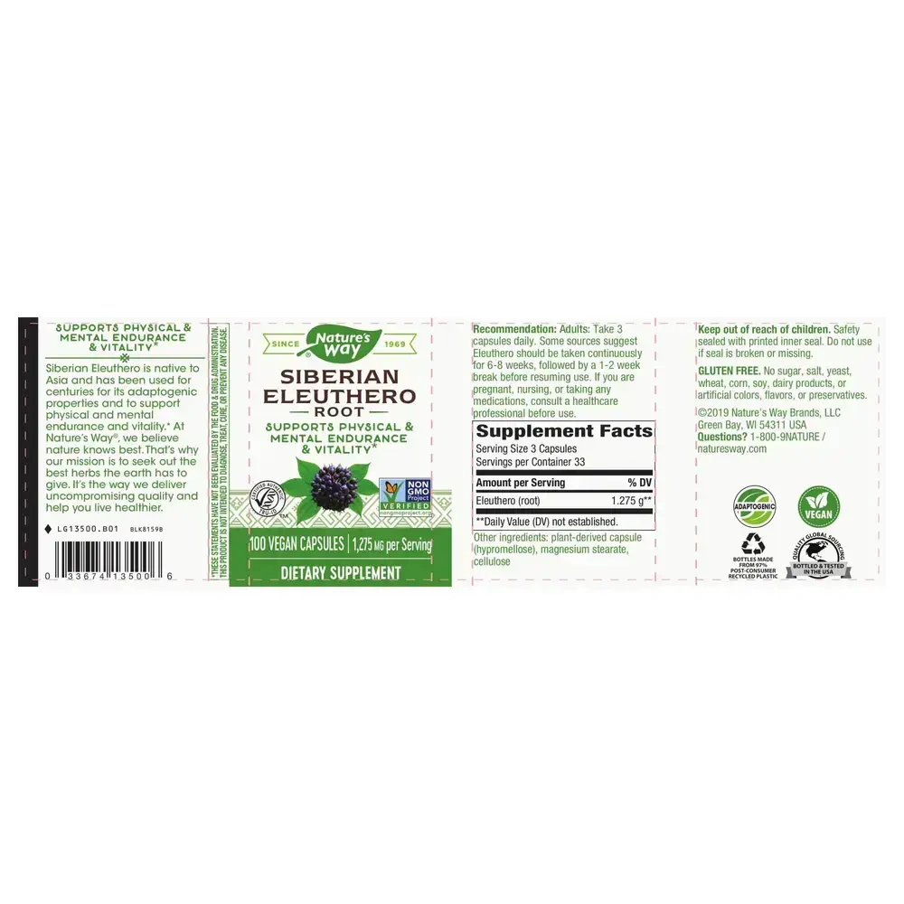 Product image for Siberian Eleuthero Root.
