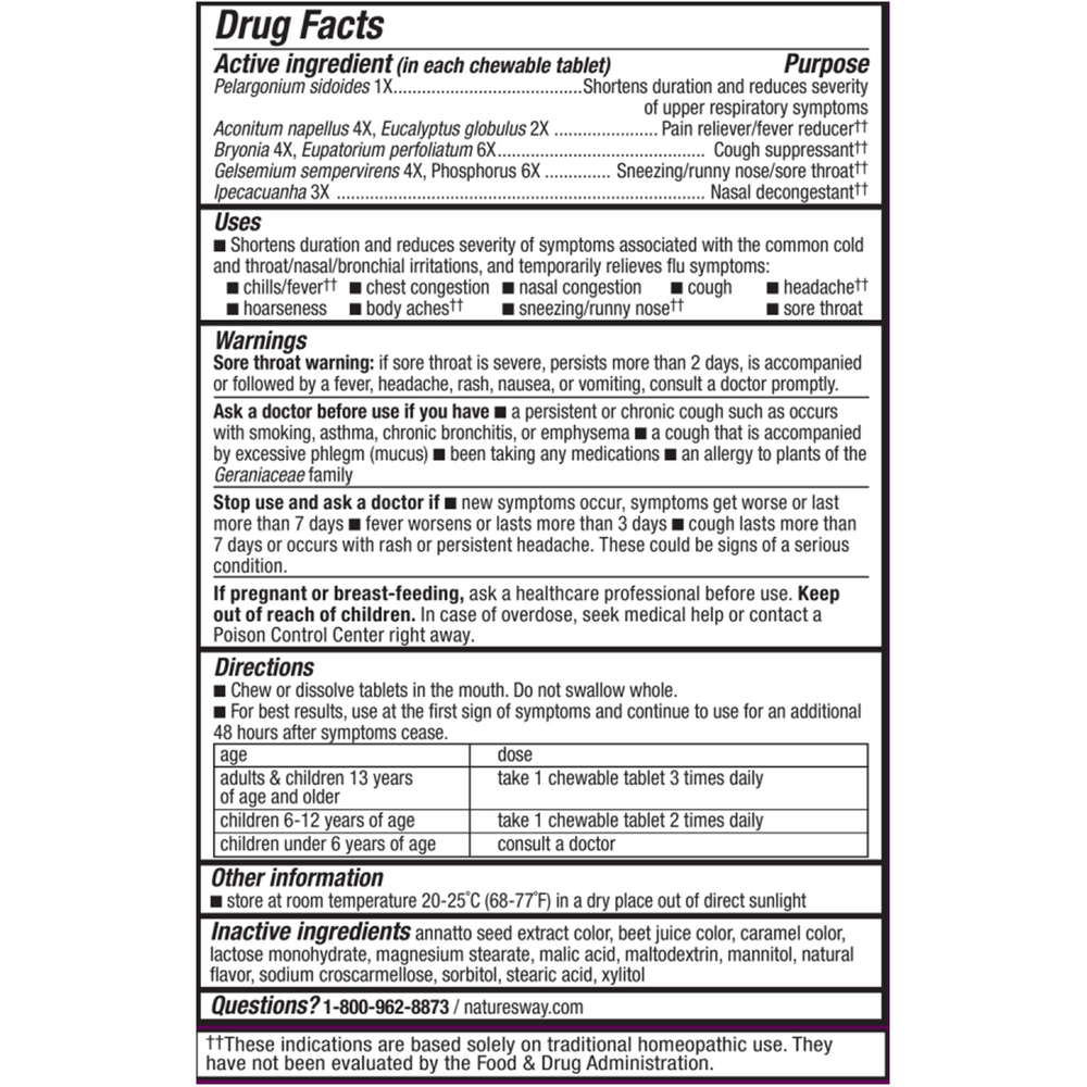 Product image for Umcka® Cold+Flu Berry Chewable.