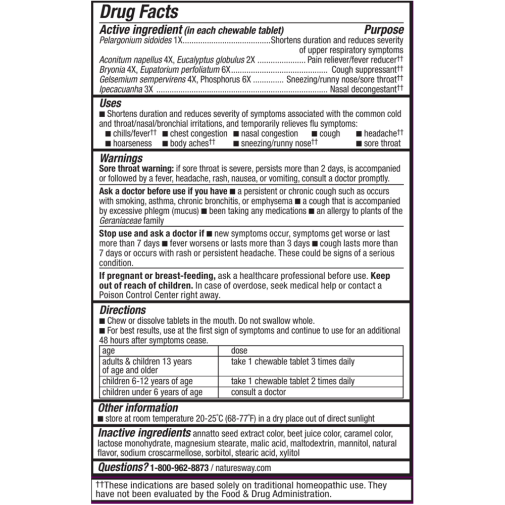 Product image for Umcka® Cold+Flu Berry Chewable.