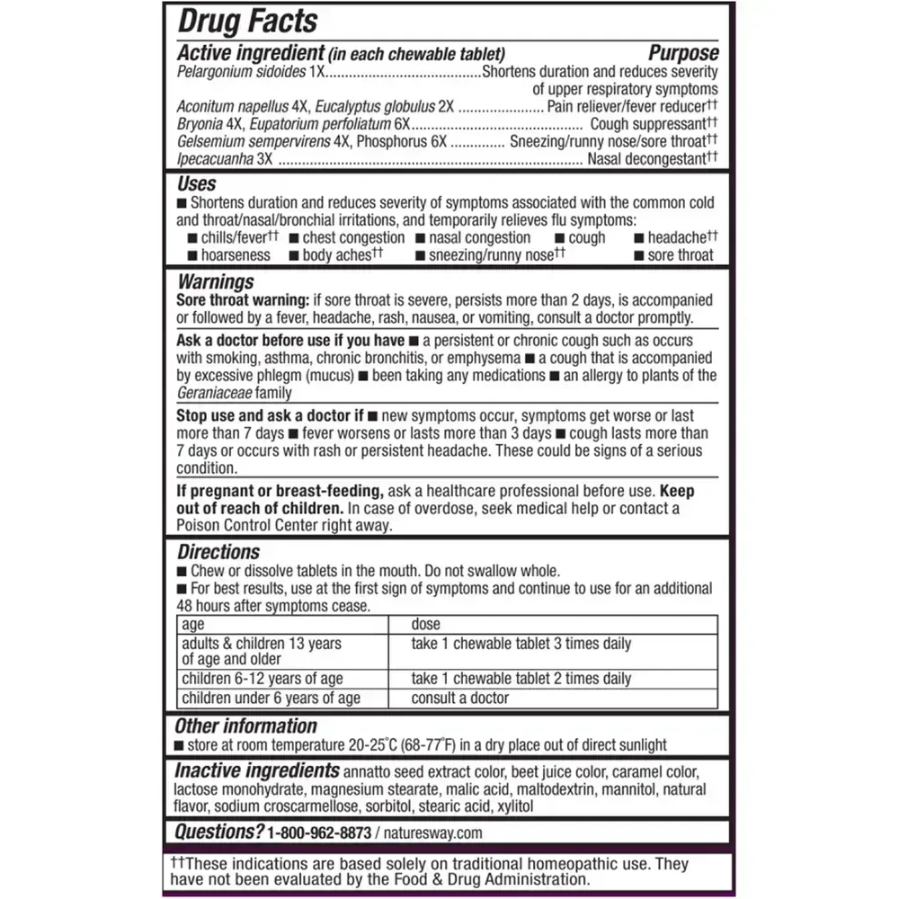 Product image for Umcka® Cold+Flu Berry Chewable.