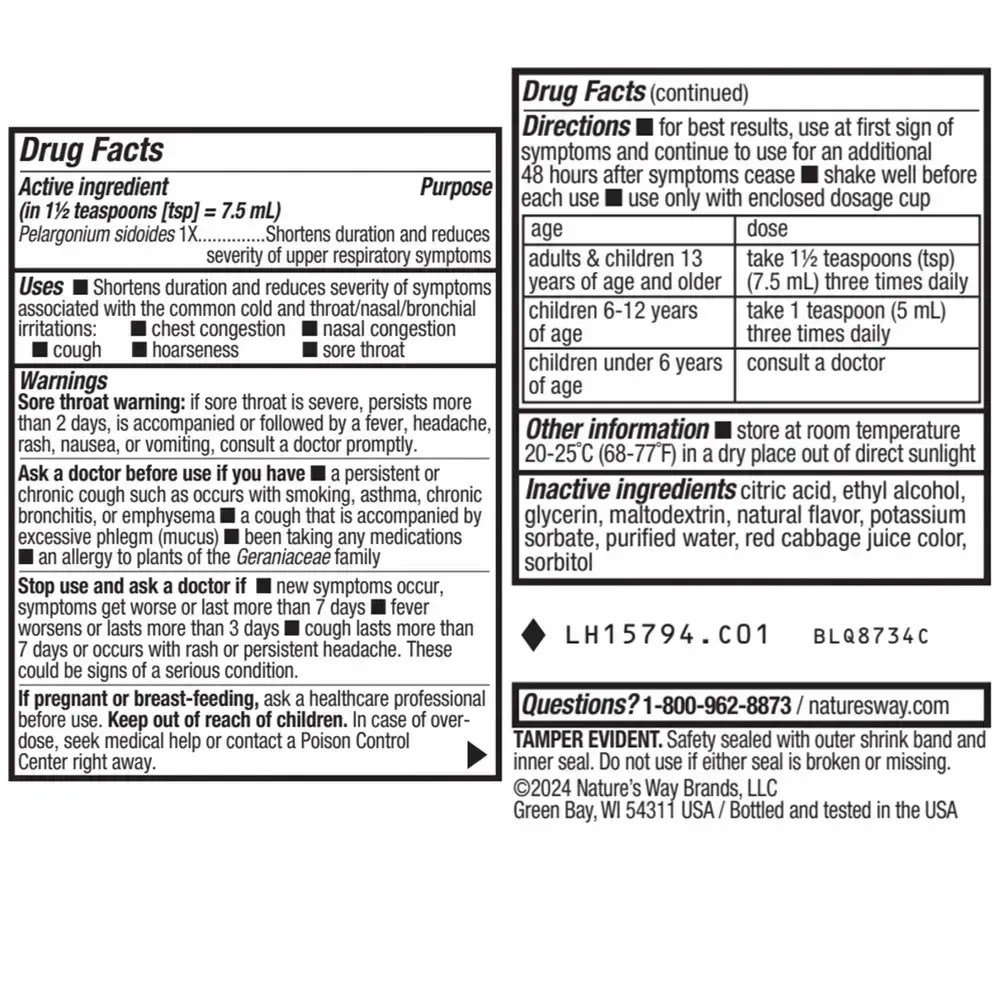 Product image for Umcka® ColdCare Sugar-Free Syrup Grape.