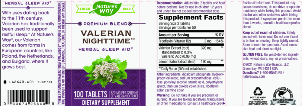 Product image for Valerian Nighttime™.