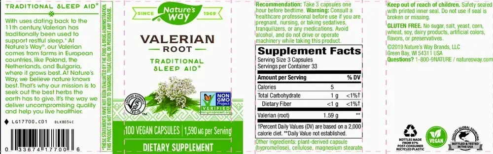 Product image for Valerian Root.