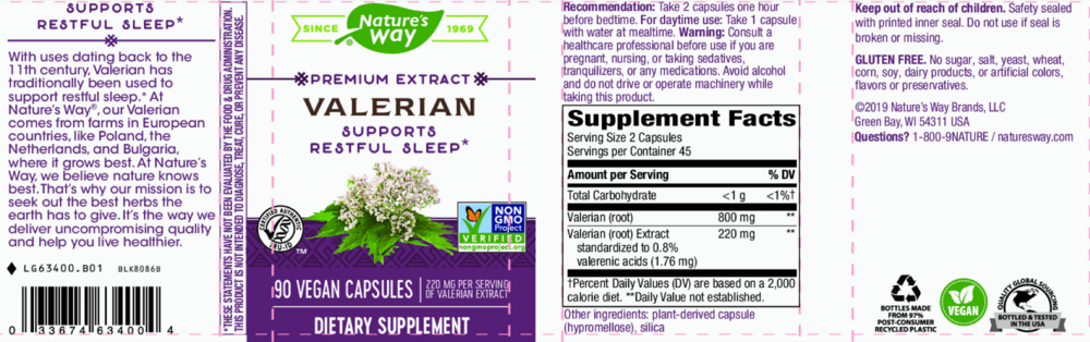 Product image for Valerian Standardized.