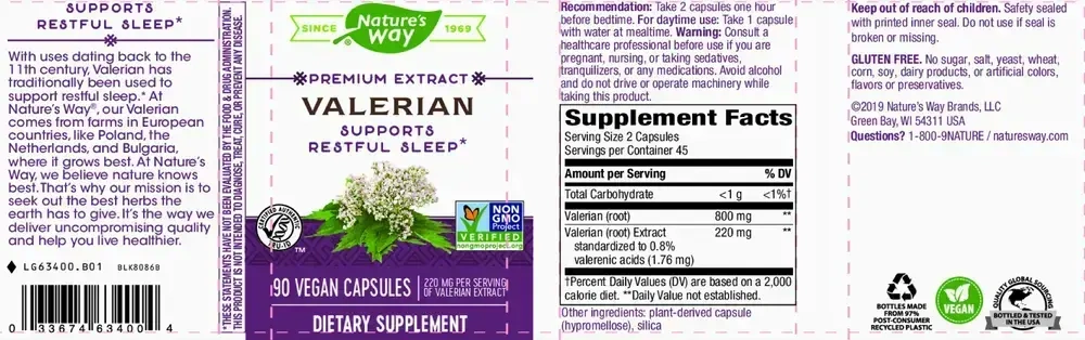 Product image for Valerian Standardized.
