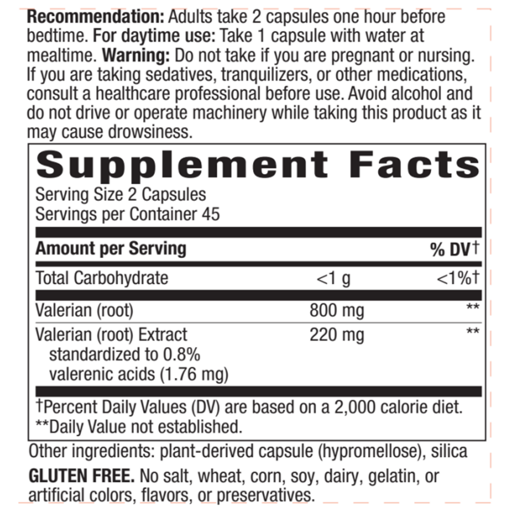 Product image for Valerian Standardized.