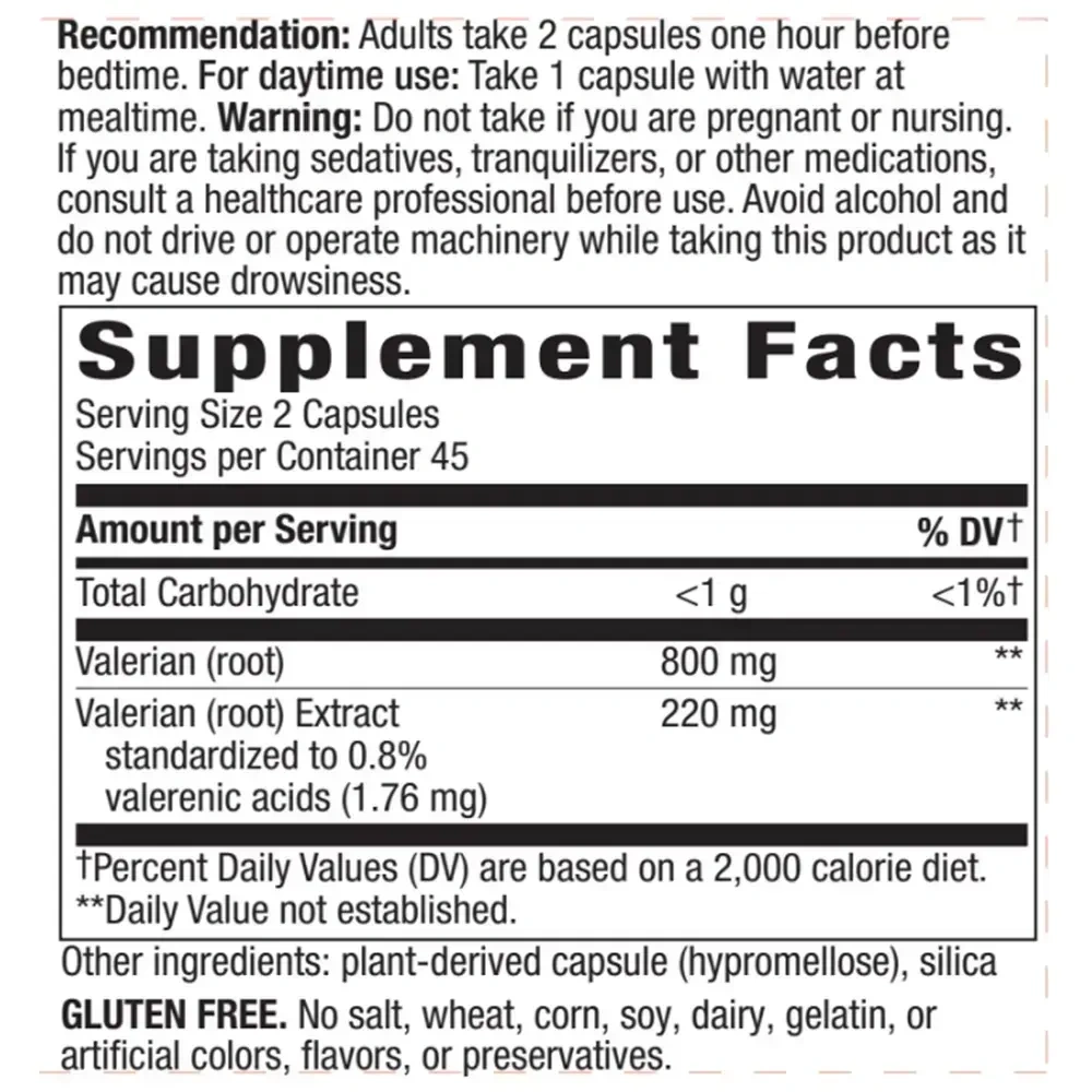 Product image for Valerian Standardized.