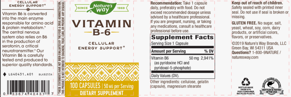 Product image for Vitamin B-6.