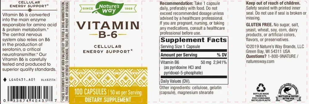 Product image for Vitamin B-6.