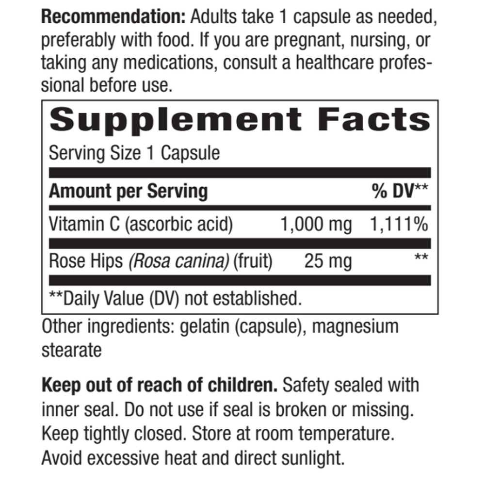 Product image for Vitamin C 1000mg with Rose Hips.
