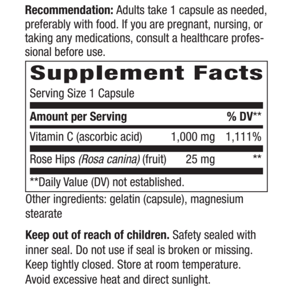 Product image for Vitamin C 1000mg with Rose Hips.