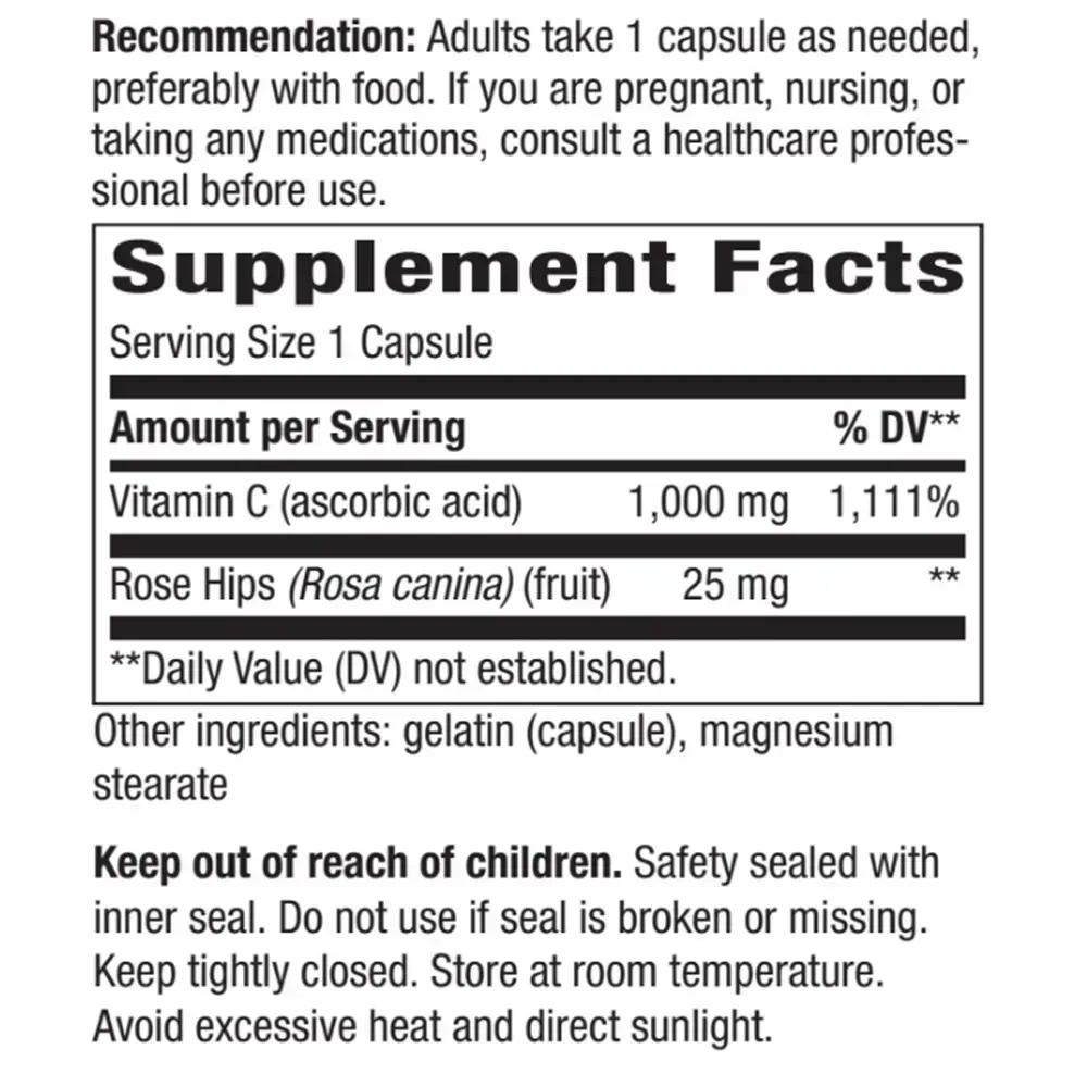 Product image for Vitamin C 1000mg with Rose Hips.