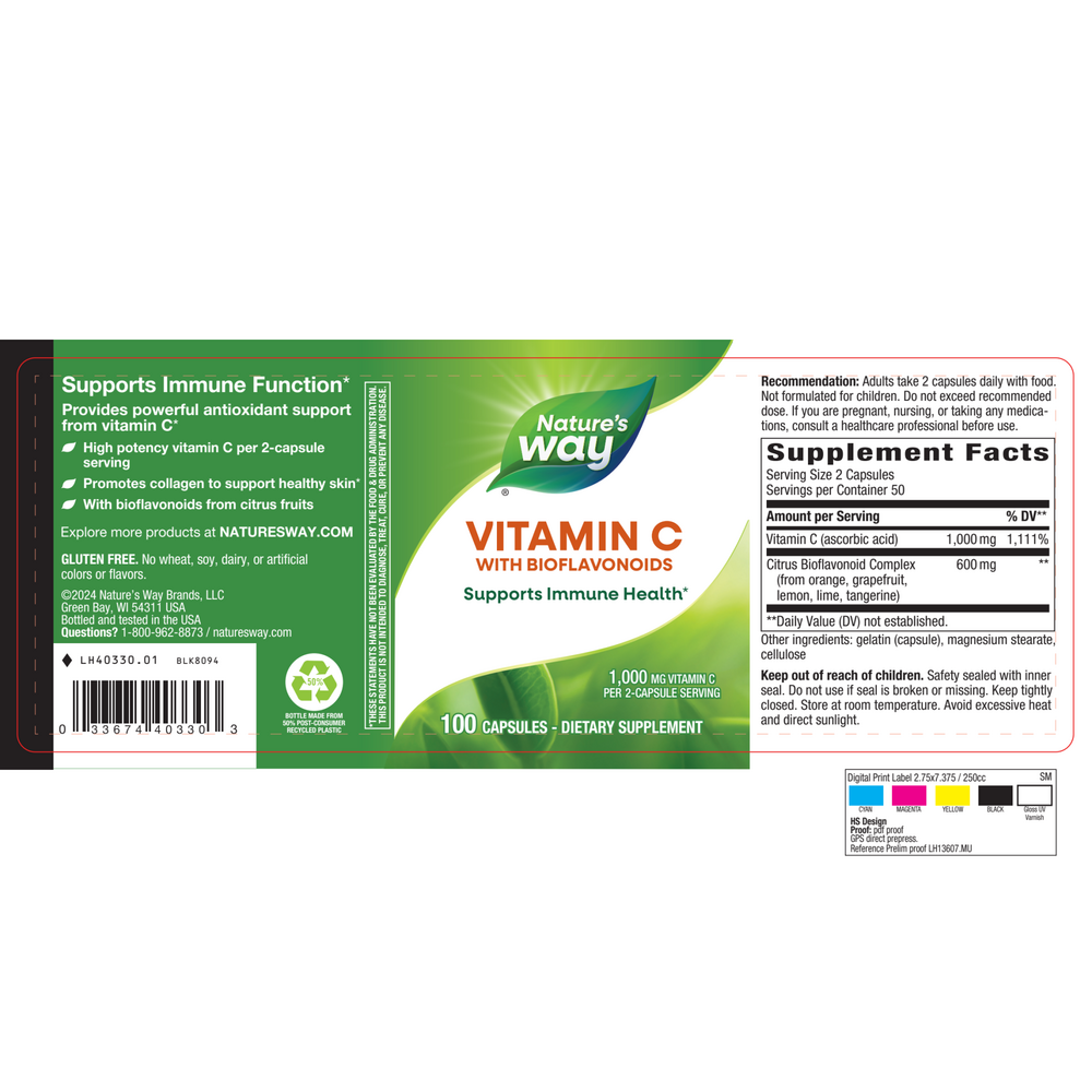 Product image for Vitamin C 1000mg with Bioflavonoids.