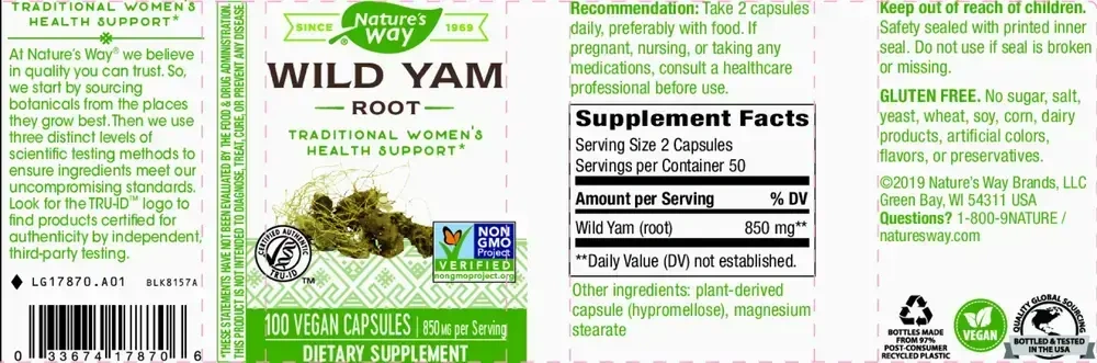 Product image for Wild Yam Root.