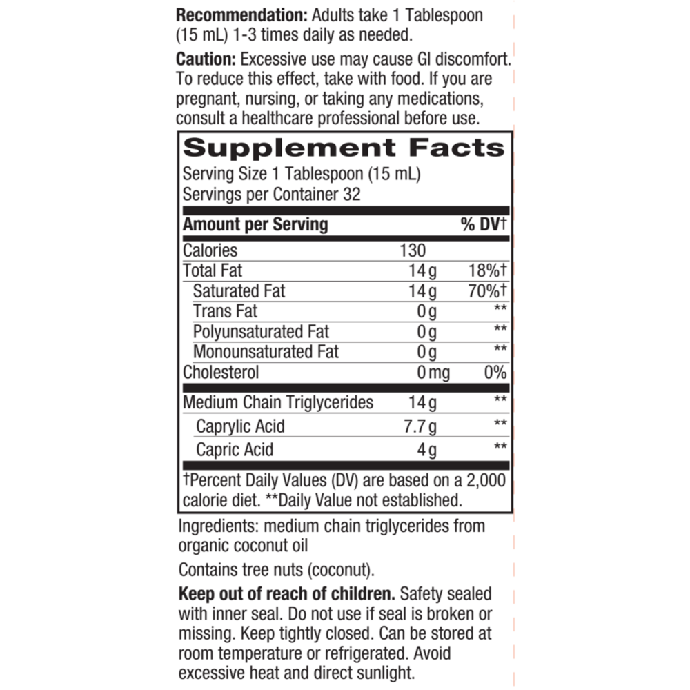 Product image for 100% MCT Oil.