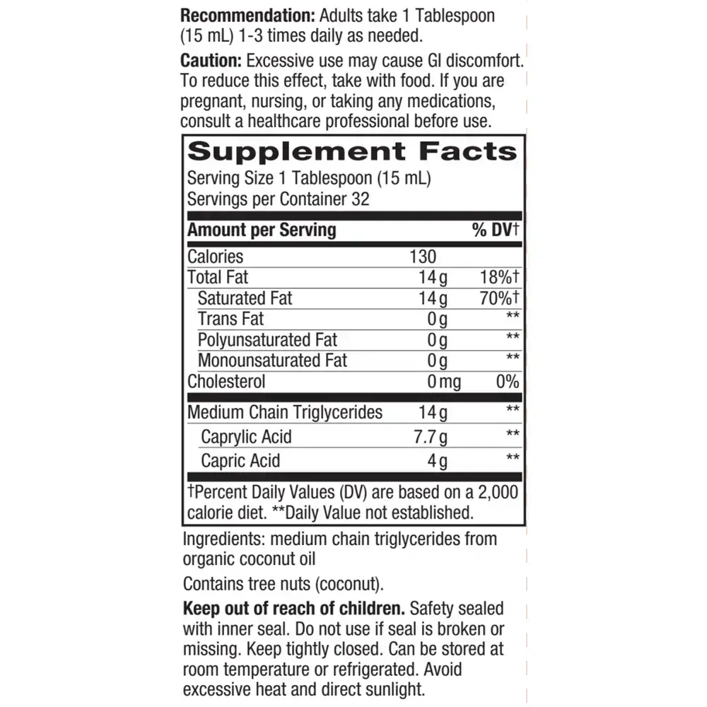 Product image for Organic MCT Oil.