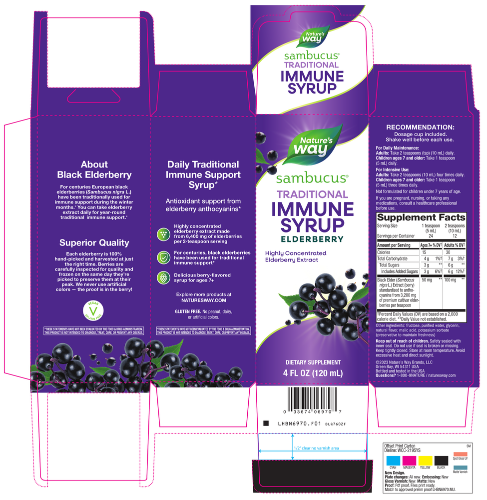 Product image for Sambucus Traditional Elderberry Immune Syrup.