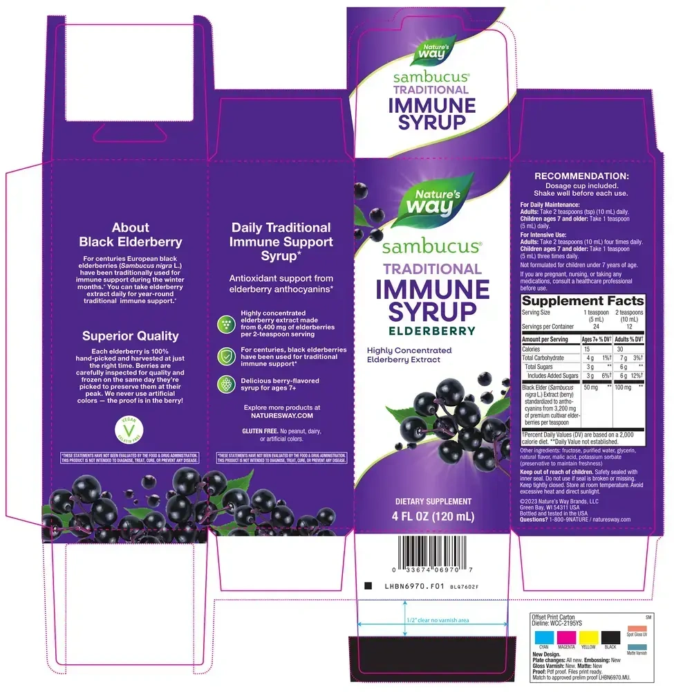 Product image for Sambucus Traditional Elderberry Immune Syrup.