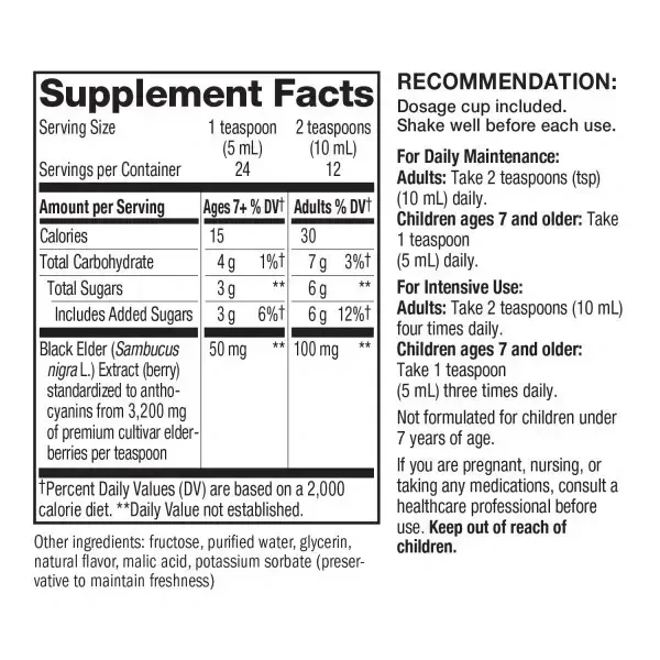 Product image for Sambucus Traditional Elderberry Immune Syrup.