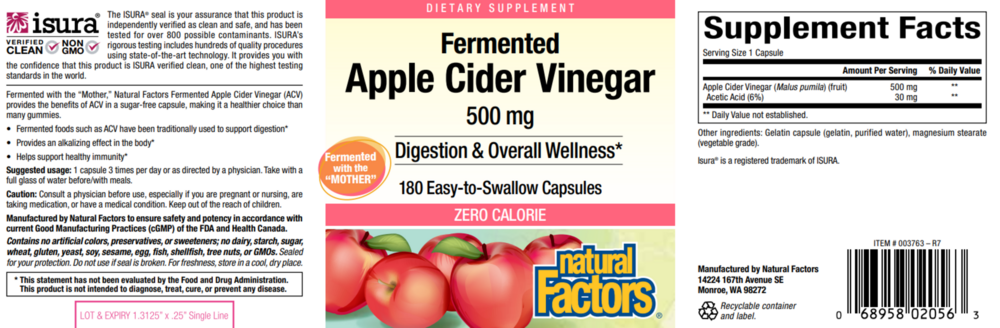 Product image for Apple Cider Vinegar 500mg.