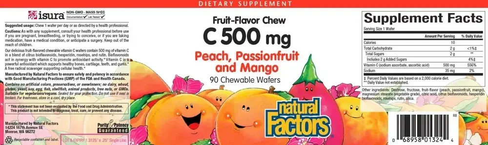 Product image for C500mg - Peach, Passionfruit, Mango.