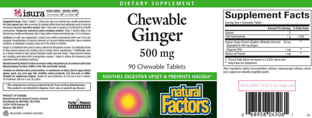 Product image for Chewable Ginger.
