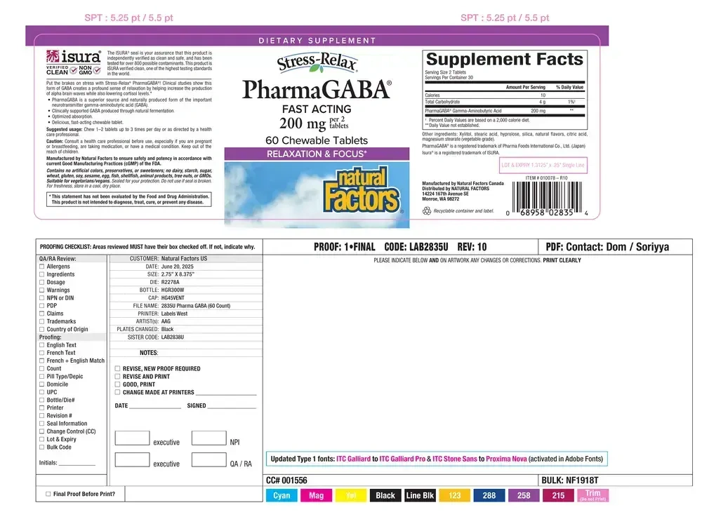 Product image for PharmaGABA Tablets.