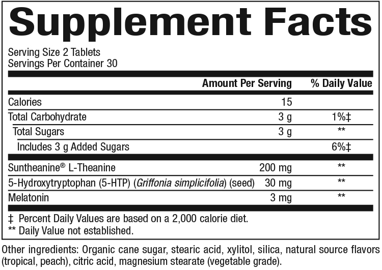 Product image for Tranquil Sleep® Chewable Tablets, Tropical Flavor.
