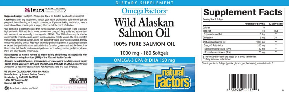Product image for Wild Alaskan Salmon Oil 1000mg.
