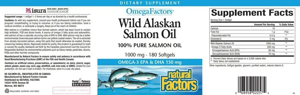 Product image for Wild Alaskan Salmon Oil 1000mg.