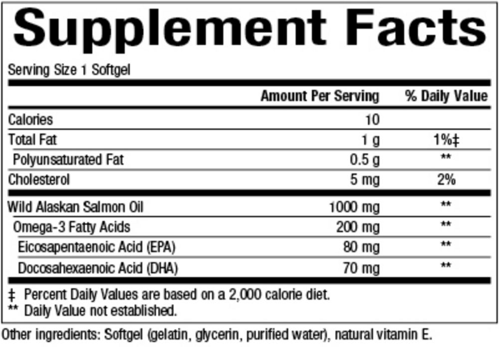 Product image for Wild Alaskan Salmon Oil 1000mg.