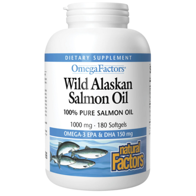 Wild Alaskan Salmon Oil 1000mg 180 Softgels
