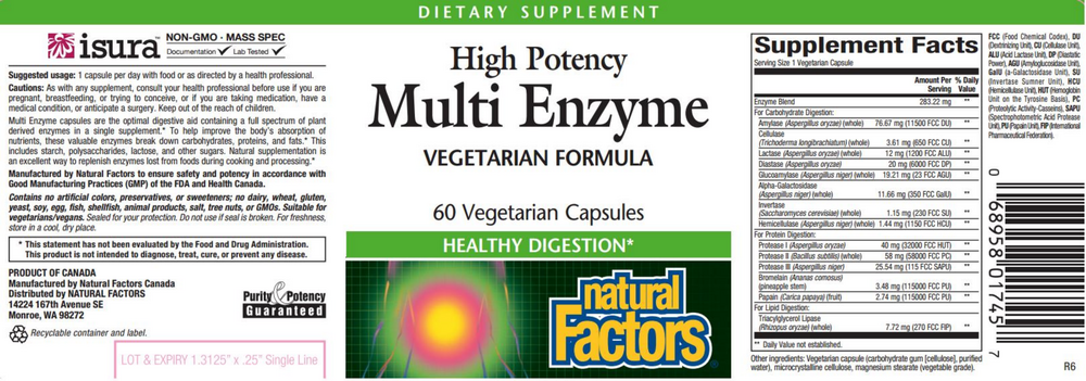 Product image for Multi Enzyme Vegetarian Form.