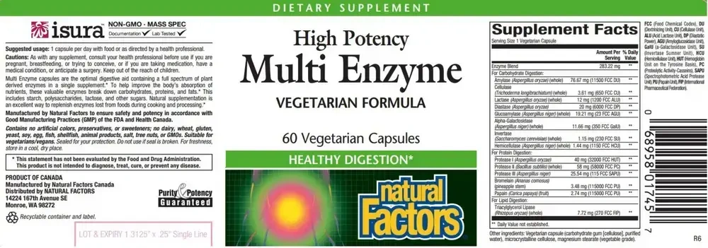 Product image for Multi Enzyme Vegetarian Form.