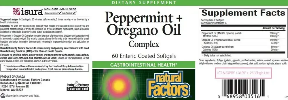 Product image for Peppermint &amp; Oregano Oil.