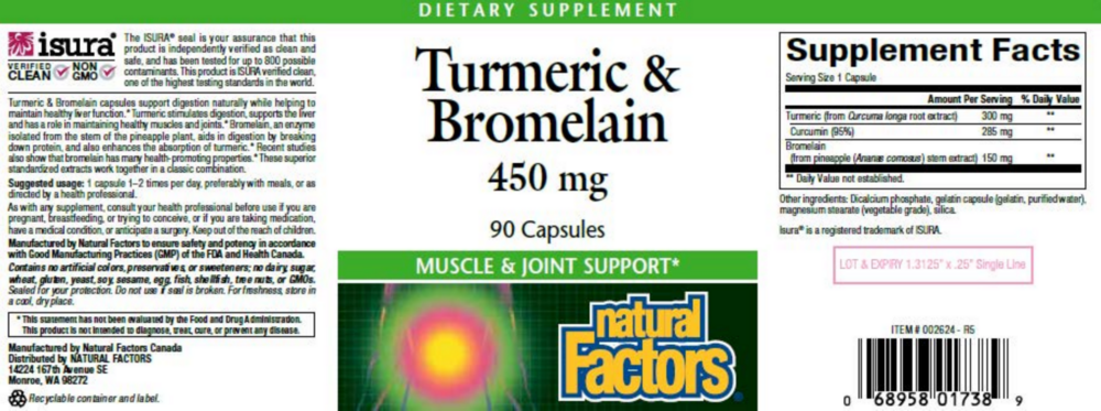 Product image for Turmeric &amp; Bromelain 450mg.